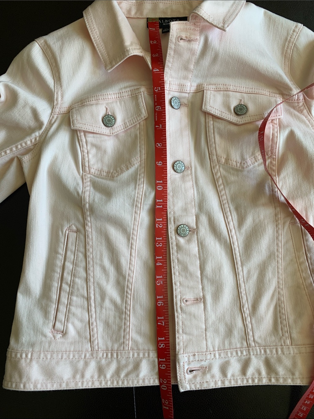 Talbots Pastel Pink Denim Jacket Size 4P - Picture 8 of 9